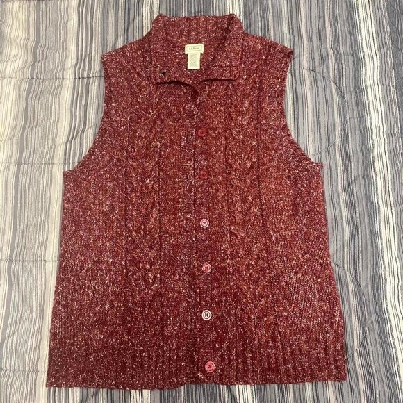 L.L. Bean Jackets & Blazers - Ll Bean Burgundy Knit Vest